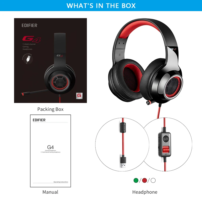 EDIFIER G4 игровая гарнитура встроенный 7 1 виртуальным объемным звуковая карта и