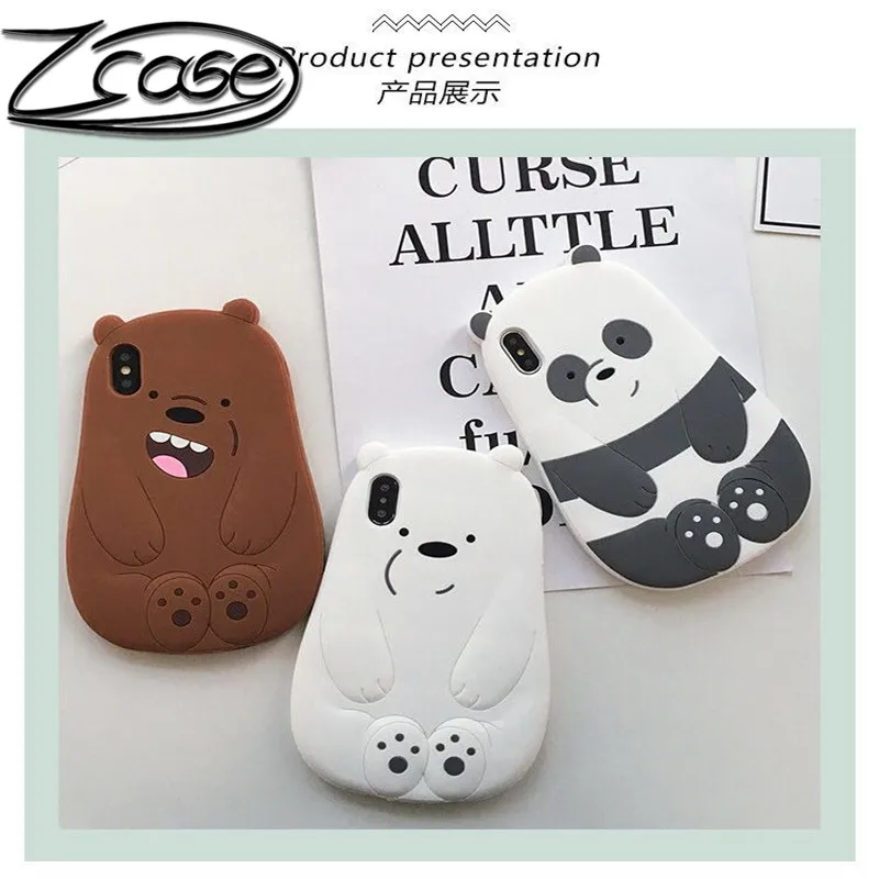 

Cute Cartoon 3D Bear Phone Case for iPhone X XR XS Max 7 8 Plus Soft Silicone Cover for Back Case for iPhone 8 7 6 6S Plus