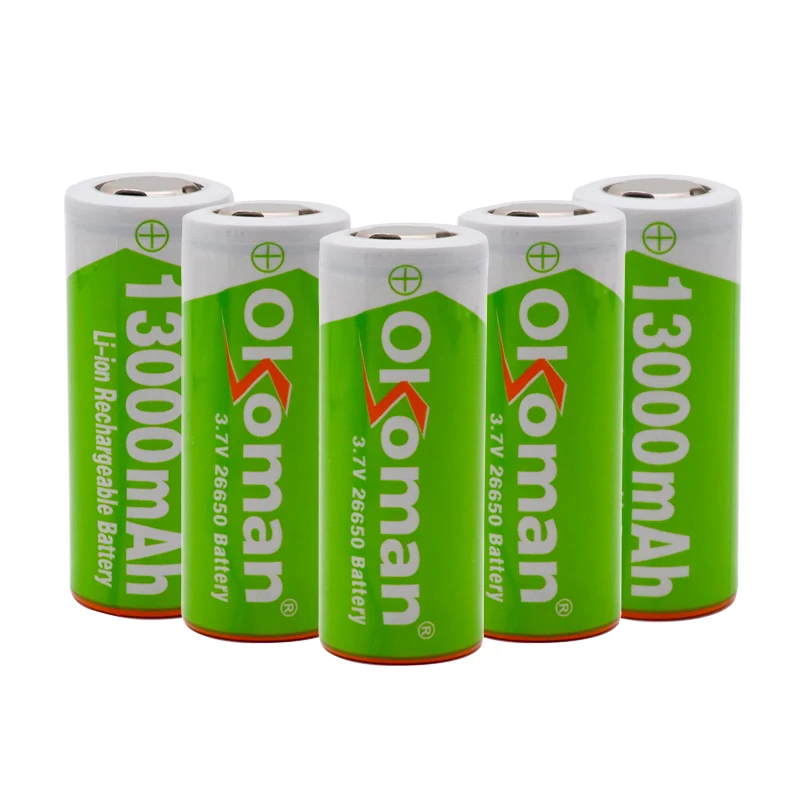 Okoman 26650 аккумулятор 13000mAh литий-ионная аккумуляторная батарея для светодиодный фонарик Фонарь литий-ионная батарея Аккумулятор