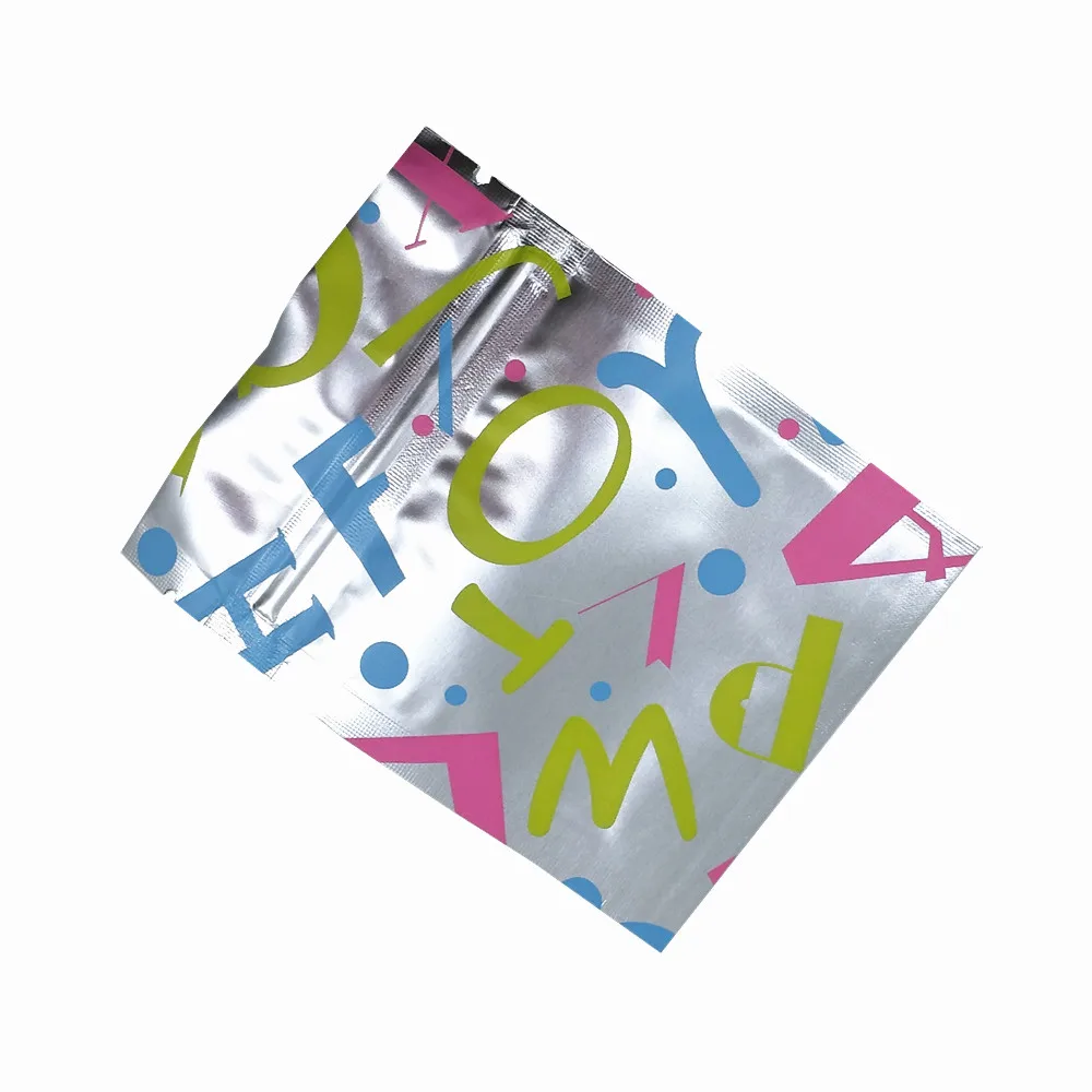 200Pcs 7*9cm (2.7"x3.5") Silver Aluminum Foil Zip Lock Packing Bag