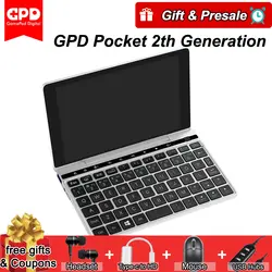GPD карман 2 Pocket2 7 дюйм(ов) мини-ноутбук планшетный ПК Windows 10 64bit Intel Core m3-7y30 Тетрадь 8 ГБ/128 ГБ 2,4 г и 5 г WiFi BT 4,1