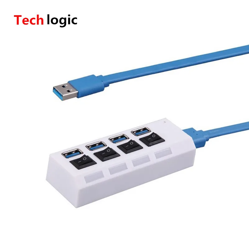

USB 3.0 Hub Super Speed 4 Port Micro External Usb Hub Splitter with Seperate Switch Mini USB Portable Hub PC Adapter