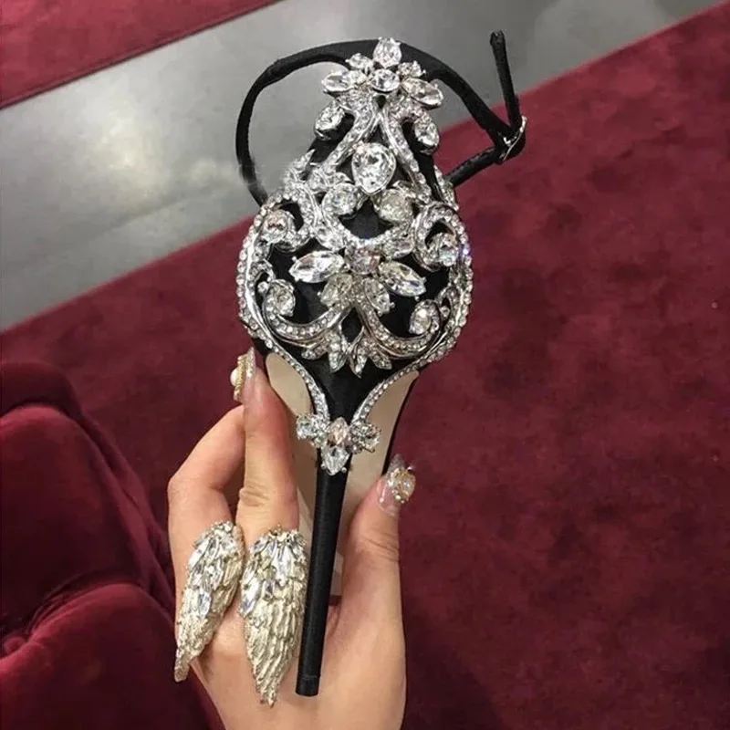 Shoes Women 2019 high heels Sexy Ankle strap Sandals crystal Glitter stiletto Female party pumps cover heels sapato feminino Shoes Women 2019 high heels Sexy Ankle strap Sandals crystal Glitter stiletto Female party pumps cover heels sapato feminino