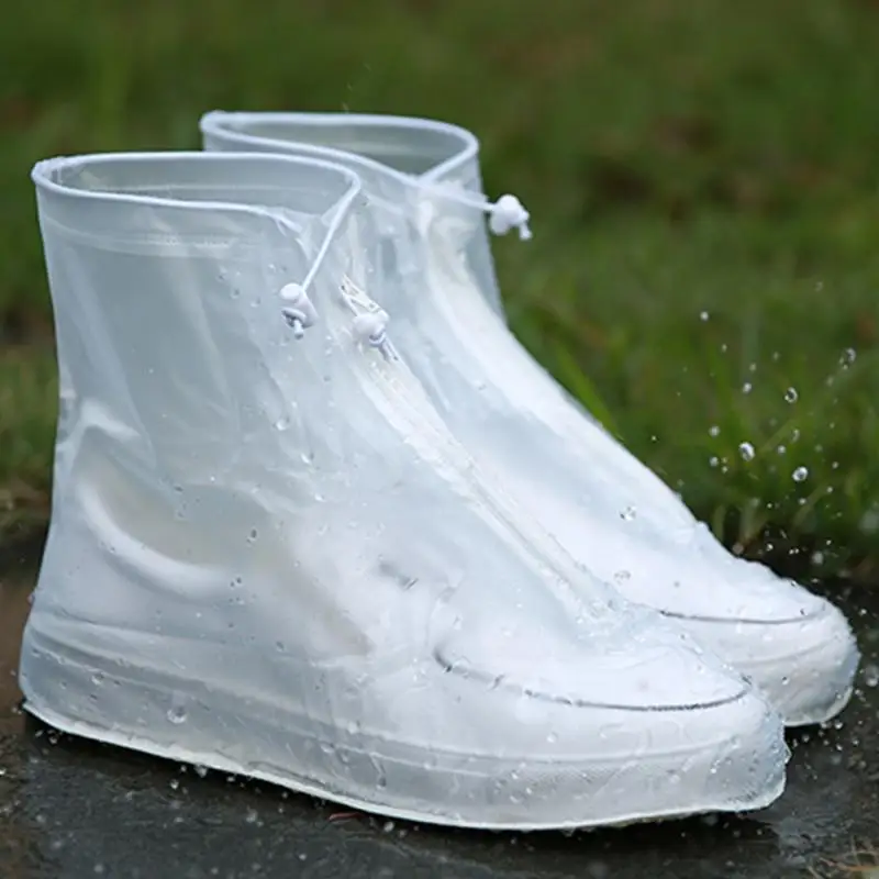 1 пара водонепроницаемых защитных чехлов для обуви высокого качества унисекс на молнии многоразовые дождевые Чехлы для обуви с высоким берцем Нескользящие Чехлы для дождливой обуви
