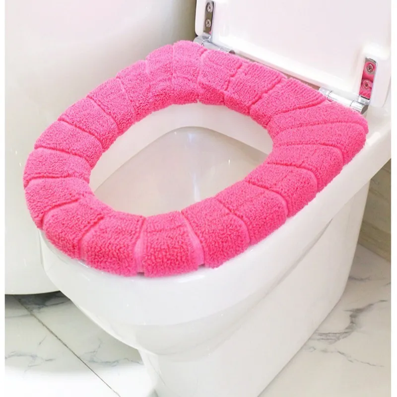 Blue Bathroom Protector Closes tool Soft Warmer Toilet Seat Cover Mat Removable Clode/® Toilet Covers Set