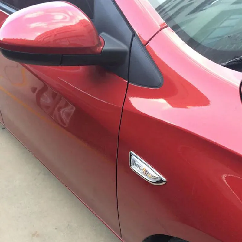 For-Chevrolet-CAVALIER-2017-New-ABS-Chrome-Front-Side-Turn-Signal-Lamp-Light-Cover-Trim-2pcs