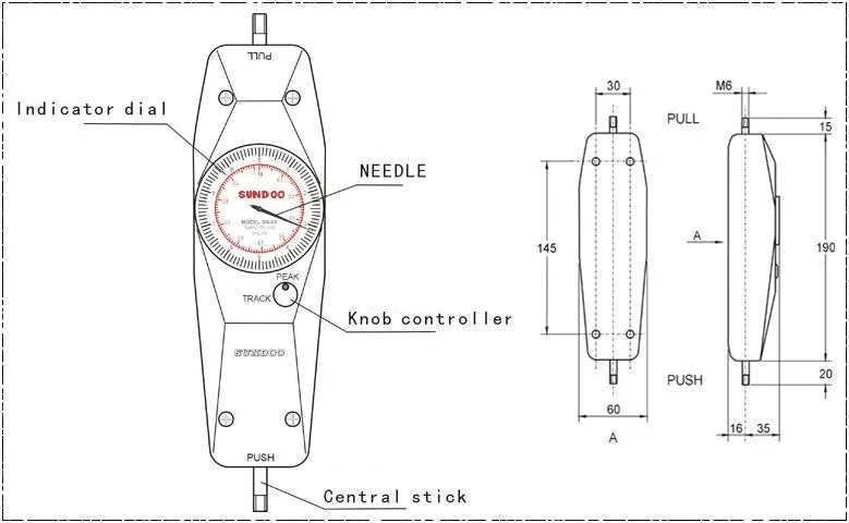 Sundoo SN-200 200N аналоговый измеритель силы указатель силы натяжения push pull тестер