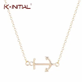 1Pcs Gold Silver Silver Anchor Pendant Necklace Chain Necklaces for Women Teen Girls Charm Statement Necklace Jewelry Gift