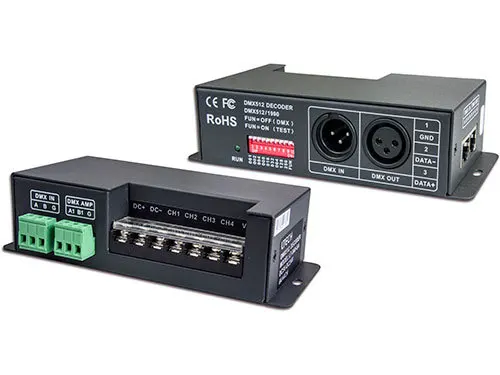 

LT-840-6A;DMX-PWM constant voltage decoder;DC5-24V input;6A*4CH output