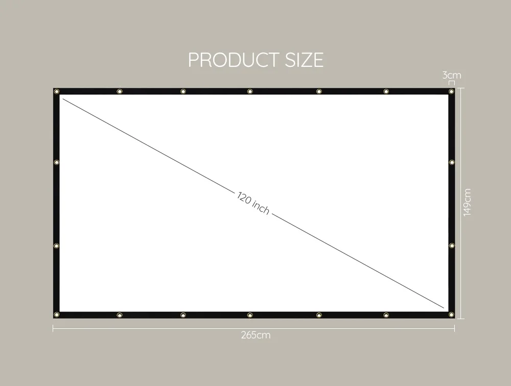 NNTLM-120 экран проектора 120 ''16:9 FHD 4K экран 265*149 см складной Анти-складки эластичный портативный проектор экран для наружного использования