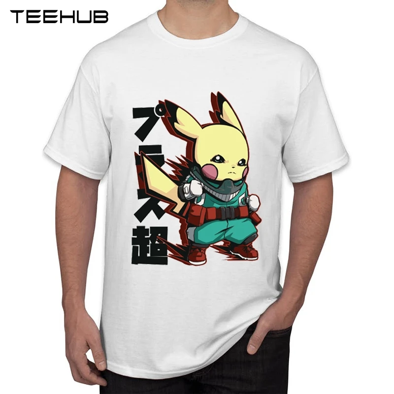 TEEHUB Art Design Пикачу самурайский принт Мужская футболка модная Пикачу Наруто футболка крутая с коротким рукавом Повседневная мужская одежда