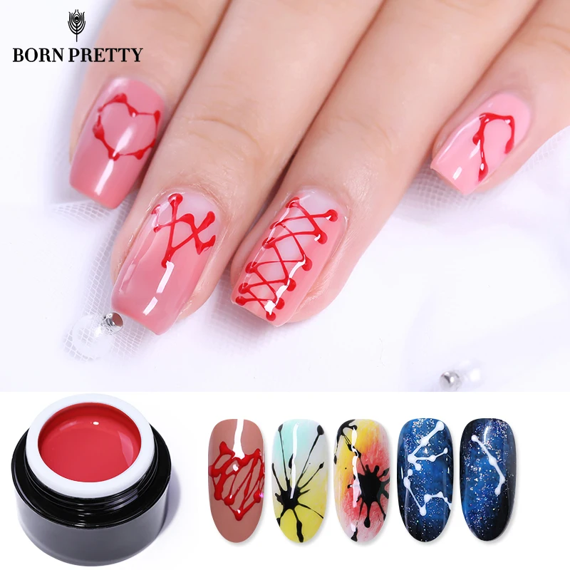 

BORN PRETTY Elastic Drawing Nail Gel Polish 5ml Spider Painting Soak Off UV Gel Lacquer Nail Art Wire Varnish