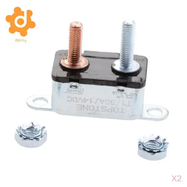 Dolity 2pcs 30A 12v Автоматический сброс выключателя предохранителя шпилька болт тип 1