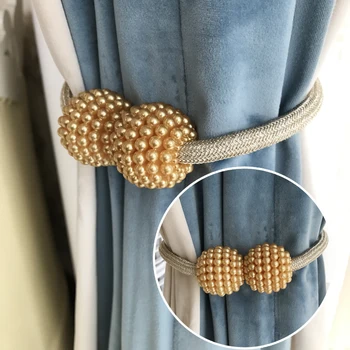 

2pcs/lot Gold Silver Flower Wire Curtains Tieback Magnet Curtains Buckle Magnetic Curtain Holder Curtain Strap Accessories