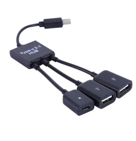 3 в 1 usb type C высокоскоростной 3-портовый USB 2,0 мини кабель концентратор переходник разветвитель
