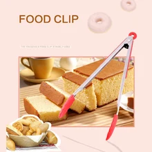 RSCHEF 1 шт. домашний силиконовый зажим для приготовления барбекю с ручкой из нержавеющей стали для барбекю, вилки, инструмент для использования на открытом воздухе, зажим для салата и еды