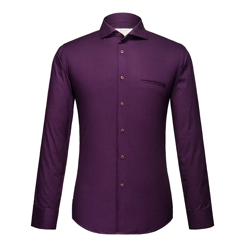 Aliexpress.com : Buy New Polka Dot Purple Shirt Men 2017 Spring Long ...