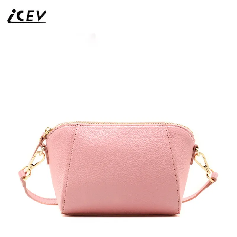 

ICEV New Vintage Simple Genuine Leather Bags Handbags Women Famous Brands Shell Women Messenger Bags Cowhide Ladies Shoulder Bag