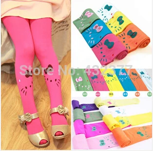 

Spring/autumn candy color children hello kitty tights for baby girls cute velvet pantyhose tights dance stockings