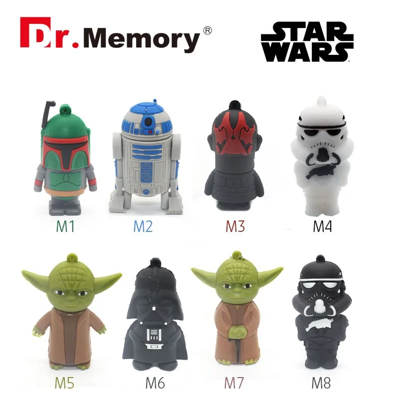 USB флеш-накопитель Star Wars, 16 ГБ, USB флеш-накопитель, 32 ГБ, R2D2, USB ключ, Дарт Вейдер, карта памяти, Yoda, 4 ГБ, 8 ГБ, 64 ГБ, 128 ГБ, флешка