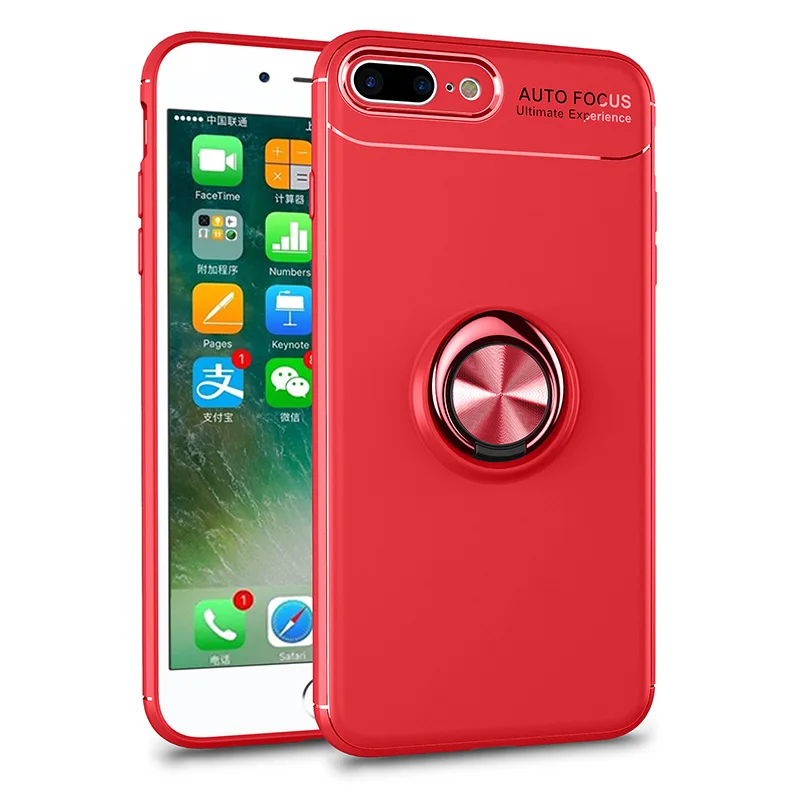 Shockproof Magnetic Ring Holder Armor TPU Case Cover for iPhone X 10 7/8 Plus QJY99 - Цвет: for iPhone 7 8 plus