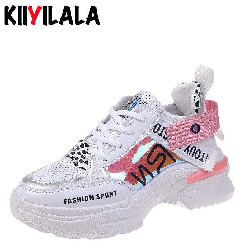 Новые стильные женские кроссовки Kiiyilala на платформе женская повседневная обувь