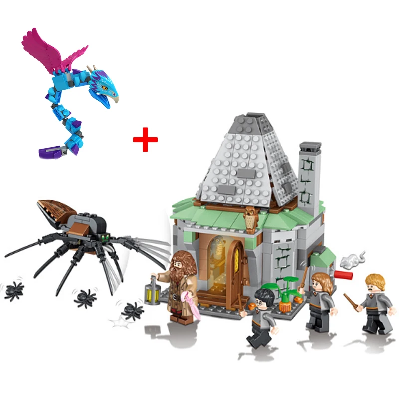 

461Pcs Anime Movie Harri Potter Sets Hagrid's Hut Model Building Kits Blocks Bricks Toys For Children Compatible With Legoes