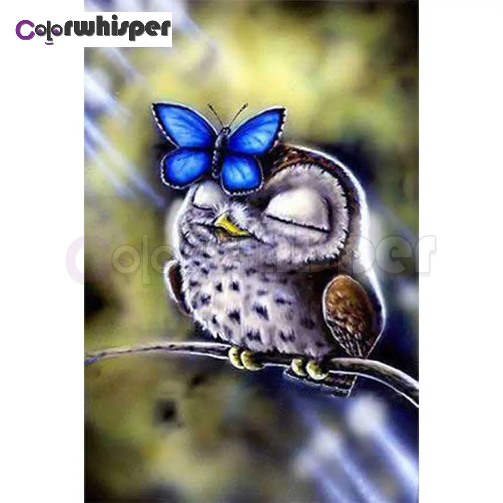

Diamond Painting Full Square/Round Daimond Painting Blue Butterfly Owl Partner Mosaic Rhinestone Embroidery Cross Stitch 342DP
