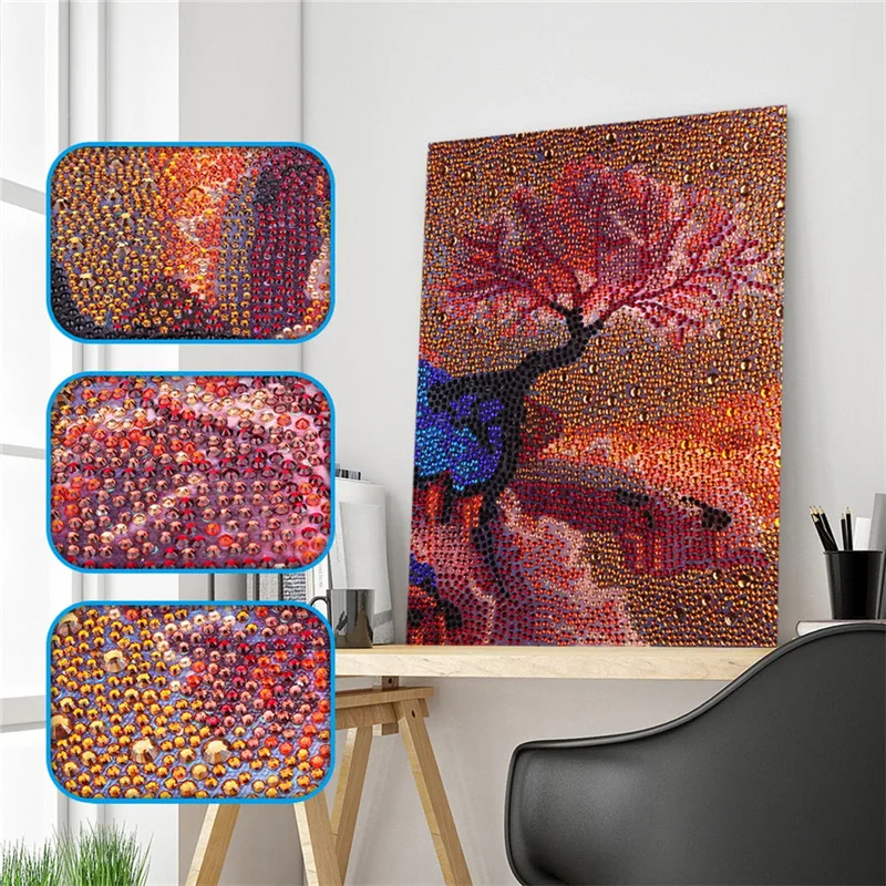 

colorful Tree Diamond Embroidery Scenic Cross Stitch Diamond Painting Full special Diamonds Needlework Patterns Rhinestone
