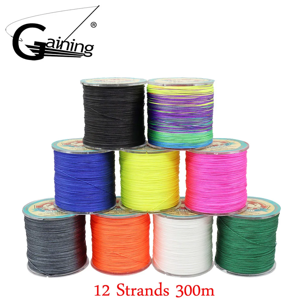 

DAOUD Braided Fishing Line Sea Fishing 12 Strands 300M Multi Color Super Strong Japan Multifilament PE Braid Line 35LB-180LB