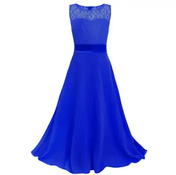 

New 2016 Children Clothing girl dress sleeveless lace kids girls clothes princess wedding dress teenagers kids party prom gowns