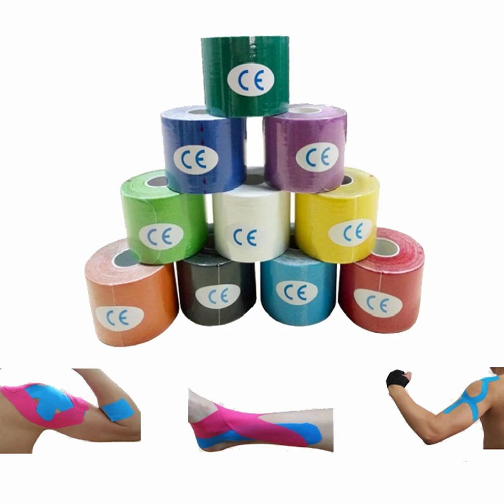 20 Pcs 5cm*5m Sports Tape Bandage Tape Cotton Elastic Adhesive Muscle Tape Sports Tape Roll Care
