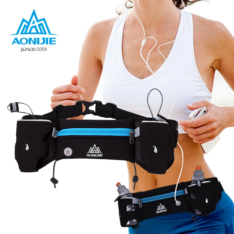 melhor Sacos de cintura Esportes Runing AONIJIE Garrafa Titular Bloco de Fanny Cinto de Hidratação Maratona Cintura Ajustável Reflexivo Cinto Sacos