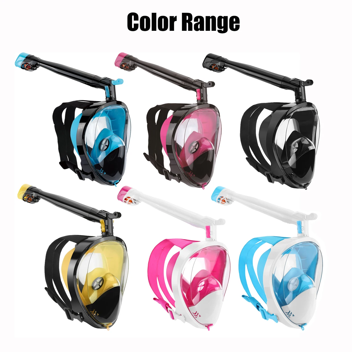 360 Degree Rotate Full Face Snorkeling Masks 180 View Anti-fog Anti-Leak Snorkel Scuba Underwater Diving Mask