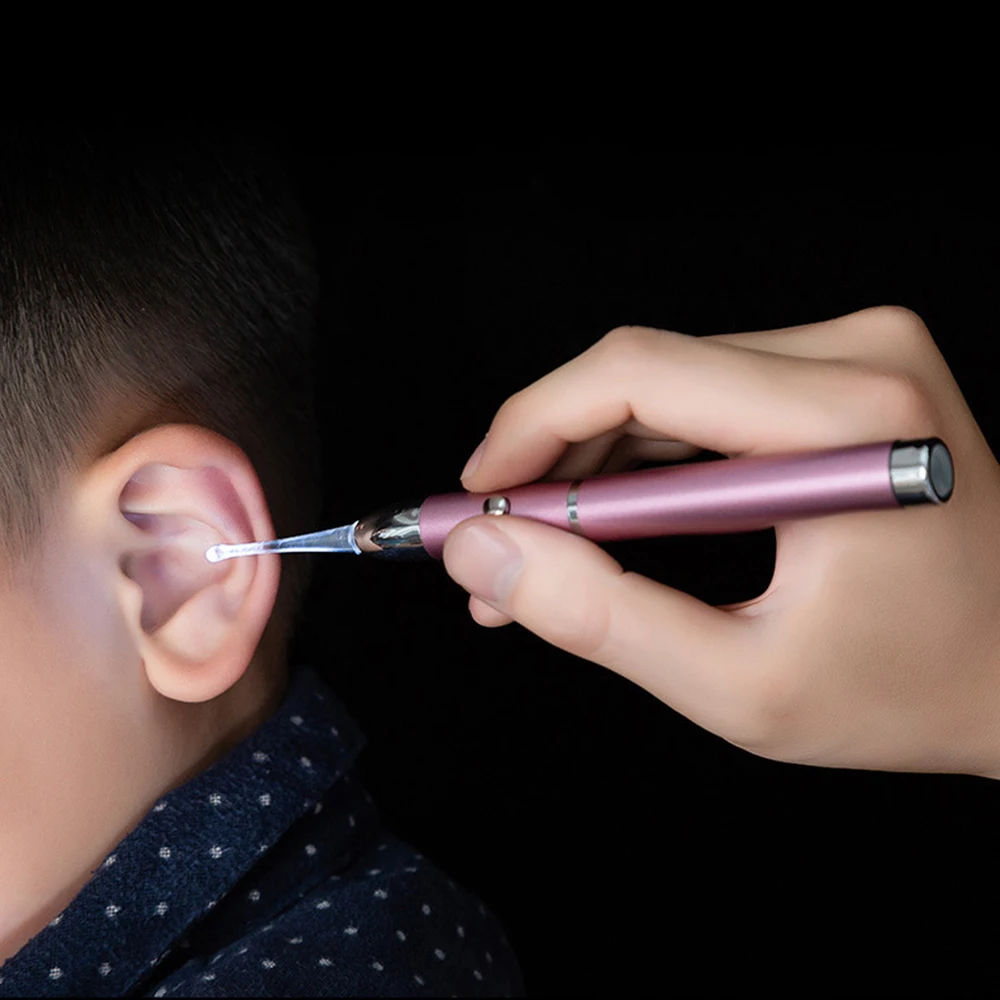 

New Portable Ear Spoon with LED Light USB Visual Ear Wax Removal Ear Cleaning Tool Kit