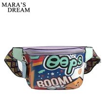 Mara's Dream, модная Женская поясная сумка с мультипликационным принтом на молнии, поясная сумка в клетку, Маленькая женская сумка для путешествий, поясная сумка, сумки