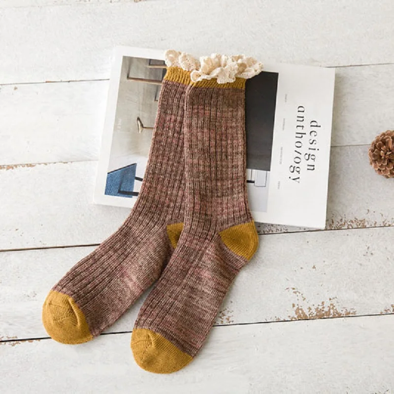 [COSPLACOOL] высокое качество японский Харадзюку ретро леди хлопок Crew носки ярких цветов толстые теплые рождественские носки calcetines mujer