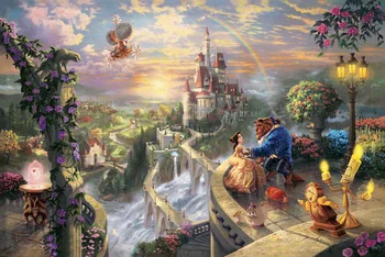 

Thomas kinkade beauty and the HD Canvas Print Living Room Bedroom Wall Pictures Art Painting Home Decoration No Frame