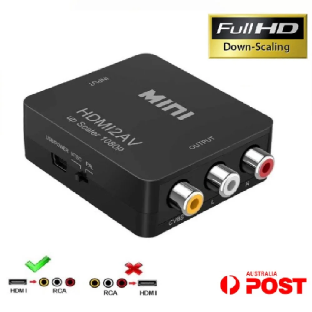 Mini HDMI to RCA Composite AV Converter CVBS 3RCA Video Cable Adapter
