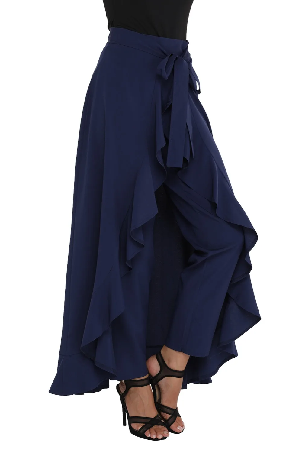 Navy-Chiffon-Tie-Waist-Ruffle-Palazzo-Pants-LC77034-5-1