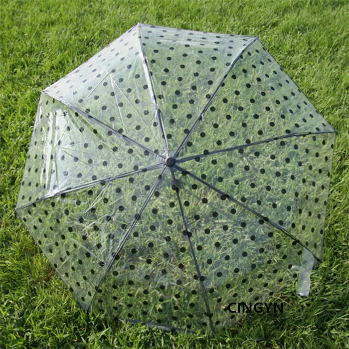 Transparent Dot Umbrella Plastic PVC POE Point sunny rainy creative
