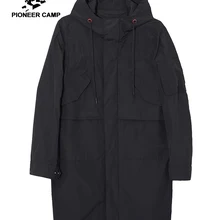 Пионерский лагерь ветровки мужские пальто с капюшоном Весна Повседневные Длинные мужские куртки брендовая одежда Высокое качество Тренч пальто AFY901587