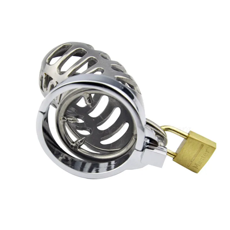 Stainless Steel Male Chastity Device with Anti-Shedding Ring,Cock Cage,Penis Ring,Virginity Lock,Fetish Bdsm Sex Toys For Men
