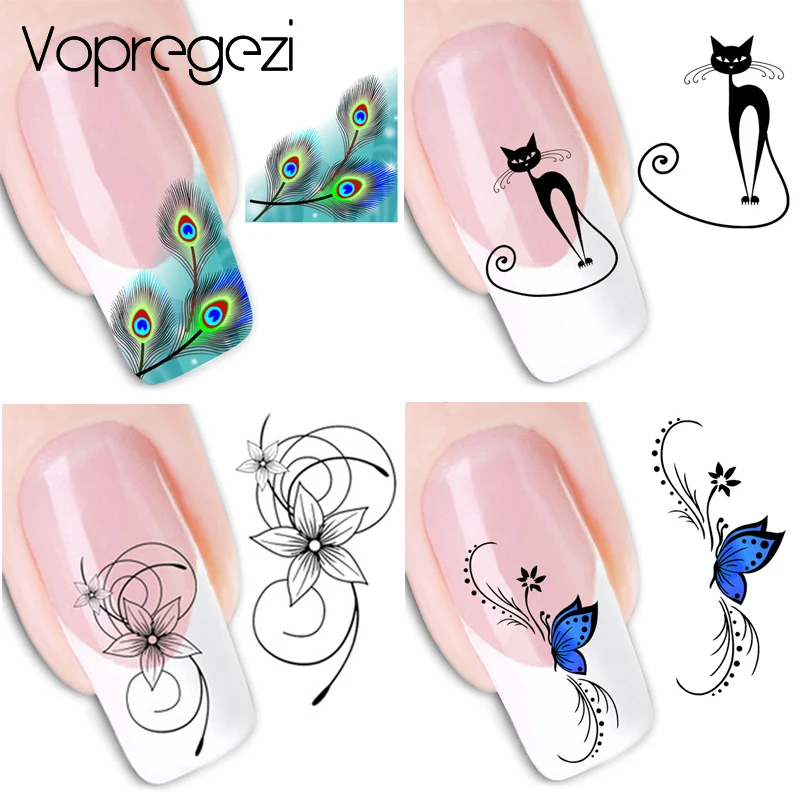 

Vopregezi 1 sheet Different Style Water Transfer Sticker 3D DIY Design Nail Art Decorations Nail Stickers Nail Decal Nails Tools