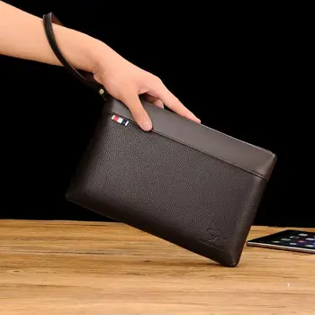 

Luxury Retro Cowhide Men Clutch Bag Genuine Leather Male Bag Waist Packs Business Wallets Long Large Capacity Man Day Clutches