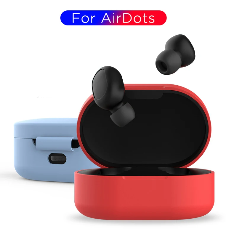 

Silicone Case Cover For Xiaomi Redmi Airdots Wireless Bluetooth Earphone TWS Charging Protector Case Soft TPU Cover Coque