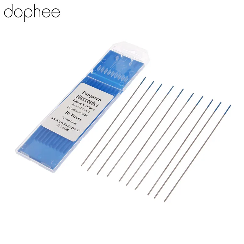 Dophee 10-pk wig-сварочная Вольфрам электрода 2% Lanthanated синий 1/16 034x7 034 wig-сварочная Вольфрам нам продавец быстро 10 шт. Лидер продаж