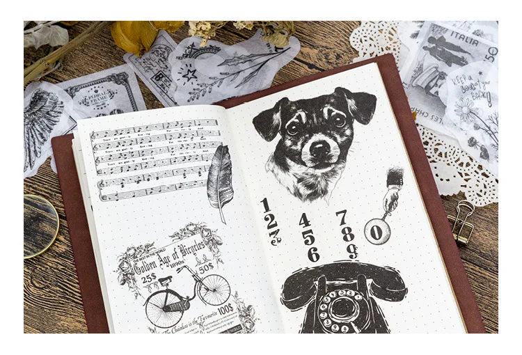 Жизнь памяти штамп цветы черный белый декоративные канцелярские наклейки Скрапбукинг DIY дневник
