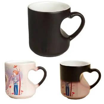 

2015 Personality Logo Gift Custom Creativity Couples Love To Cup DIY Magic Cup Ceramic Discoloration Mug Photo Printed Cups