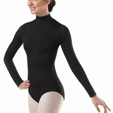 LZCMsoft, женские длинные рукава, высокие леотарды с воротом, белый купальник для балета, танцев, гимнастики, лайкра, спандекс, танцевальная одежда, костюмы балерины